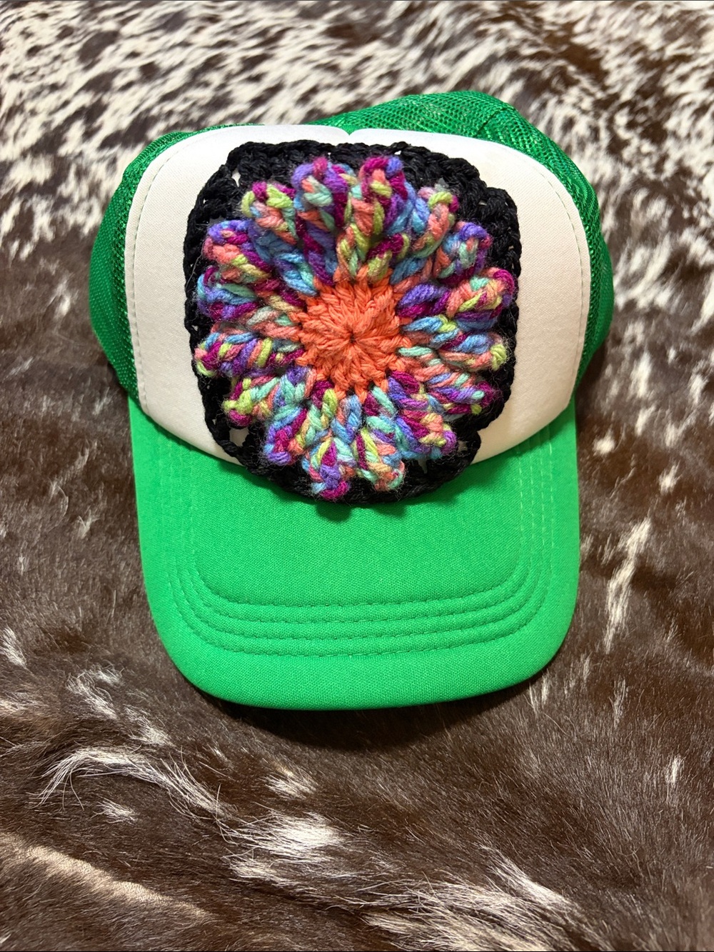 Granny Square Trucker Hat
